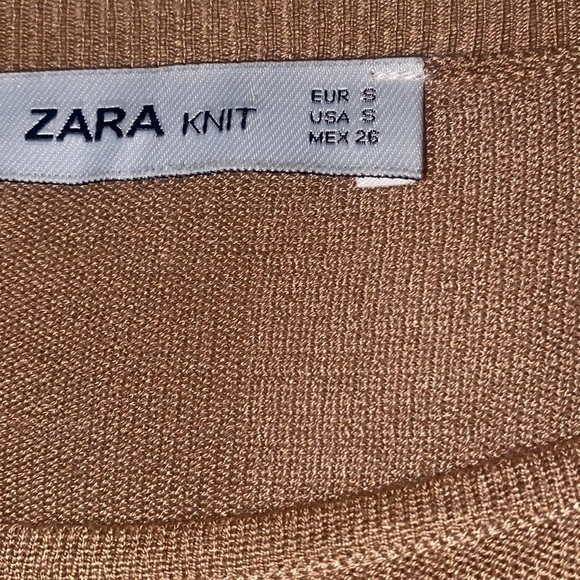 Zara Woman Tan midi three quarter sleeve knit dress size M - Picture 6 of 13
